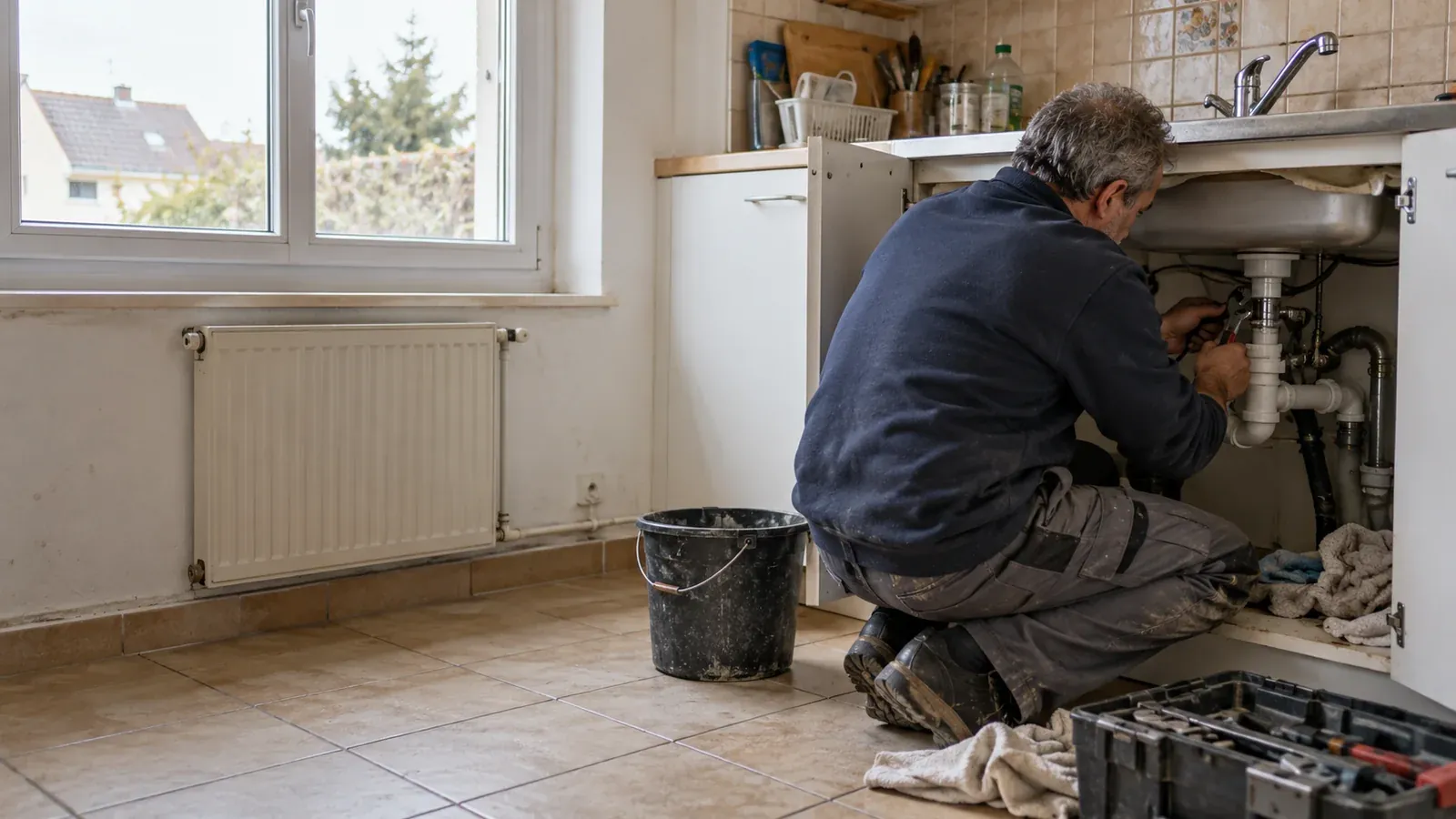 Artisan du bâtiment sur un chantier